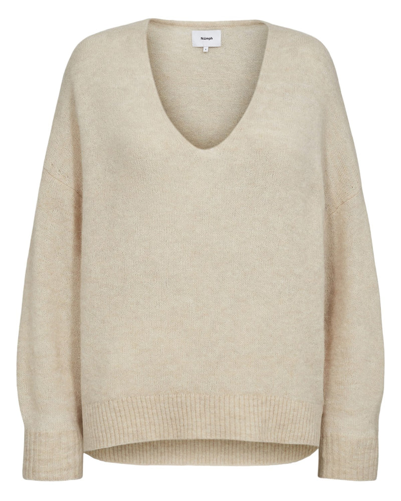 NuRiette v-neck peysa, ljós