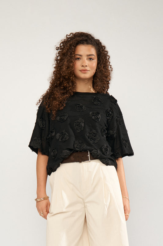 NuRosie stuttermabolur, svartur