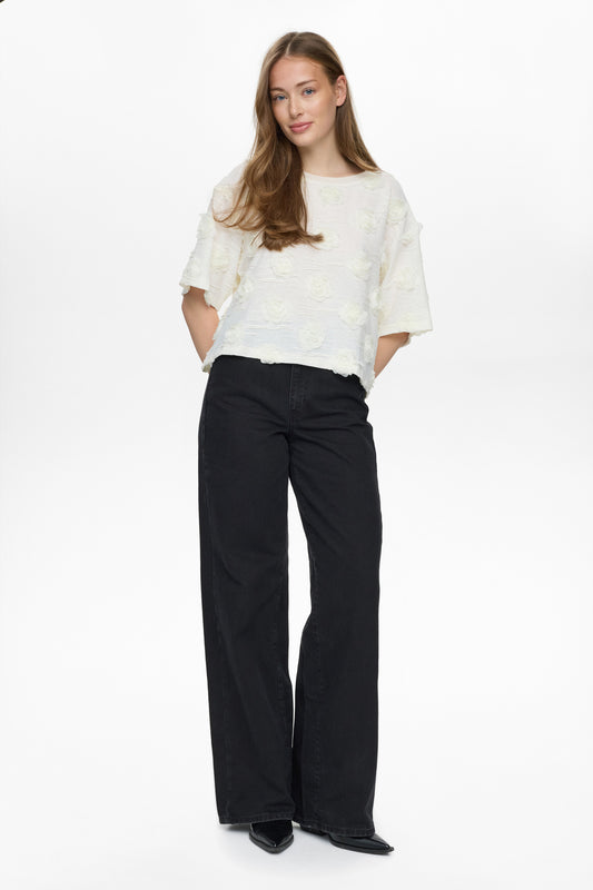 NuRosie stuttermabolur, hvítur