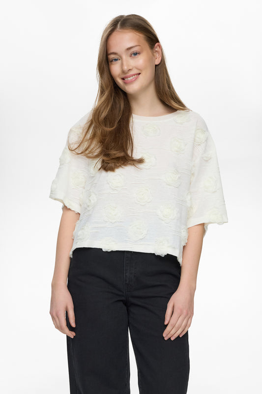 NuRosie stuttermabolur, hvítur