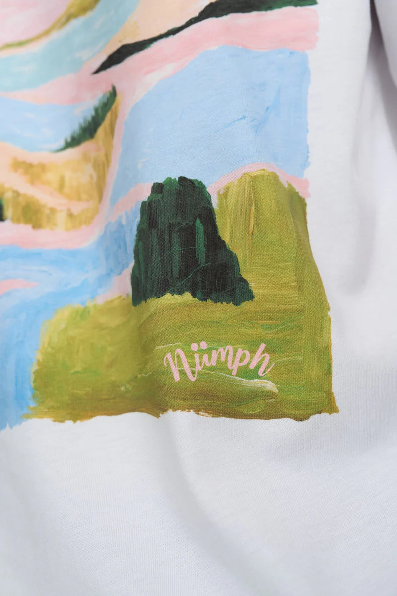 NuMeadow stuttermabolur, hvítur