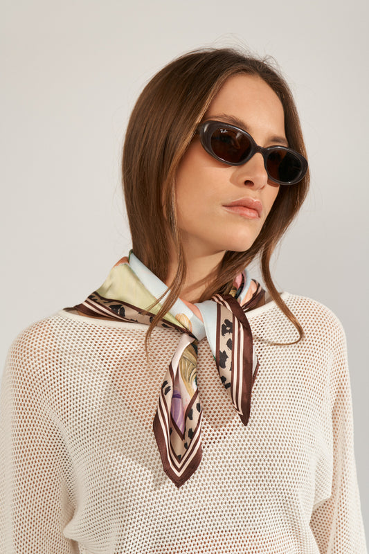 NuKayla satín klútur, blár