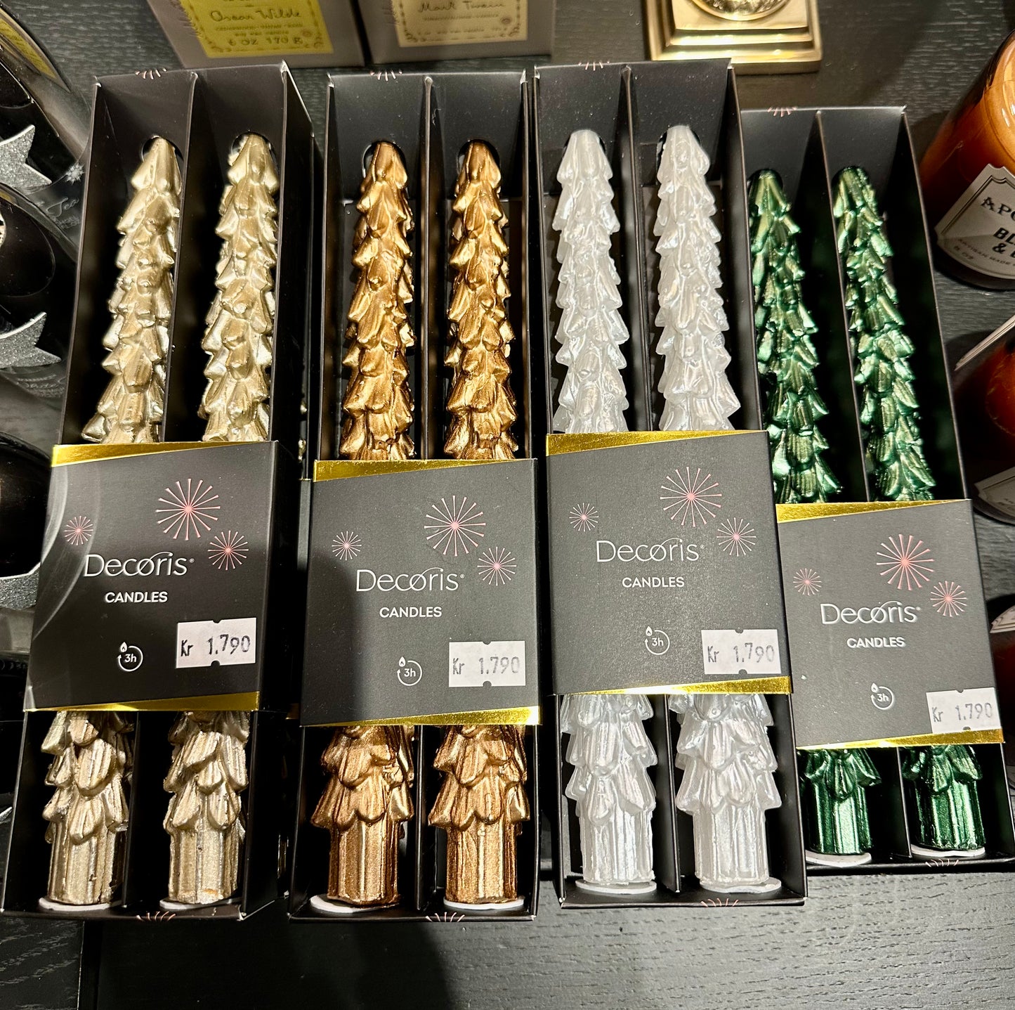 Jólatréskerti - 4 litir