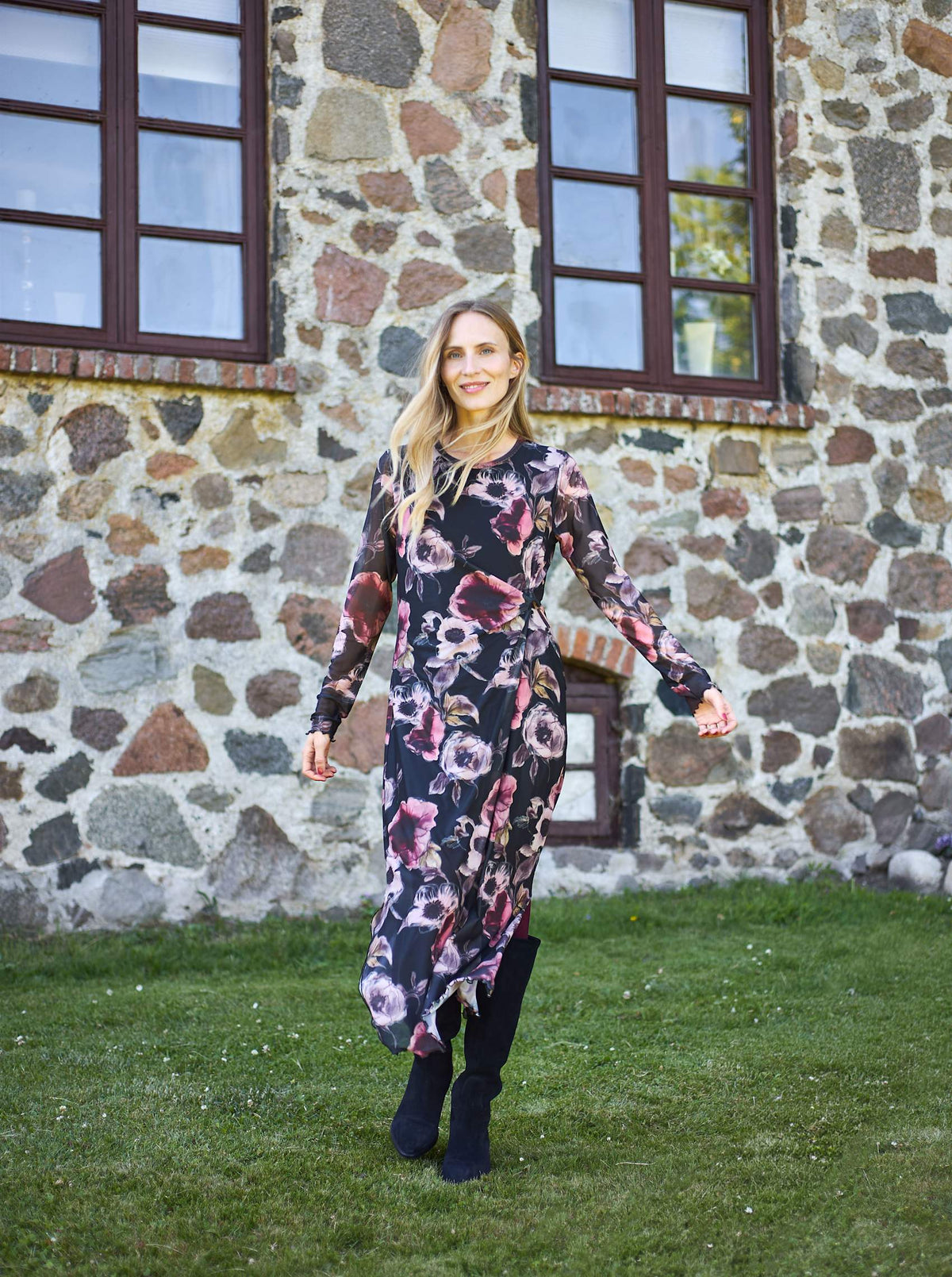 Rosey mesh kjóll, rose