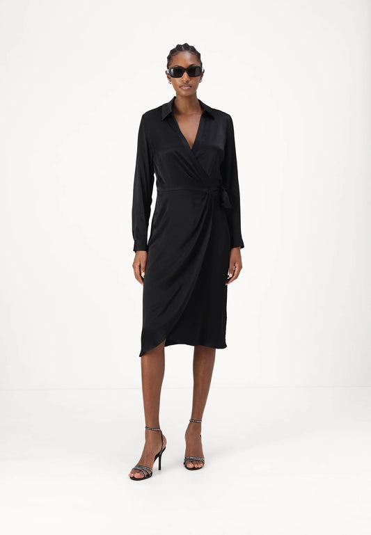 Guess satin wrap kjóll