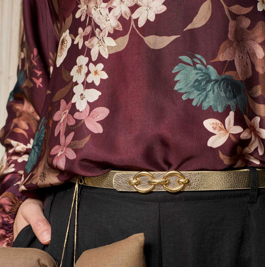 Lotus leðurbelti, taupe