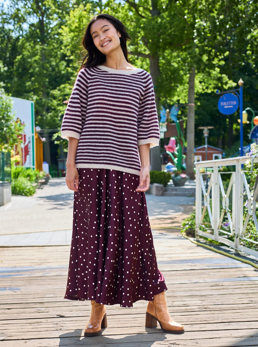 Dell röndótt peysa, plum
