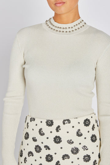 AnemonesBBBatille blouse - Snow white w white lurex