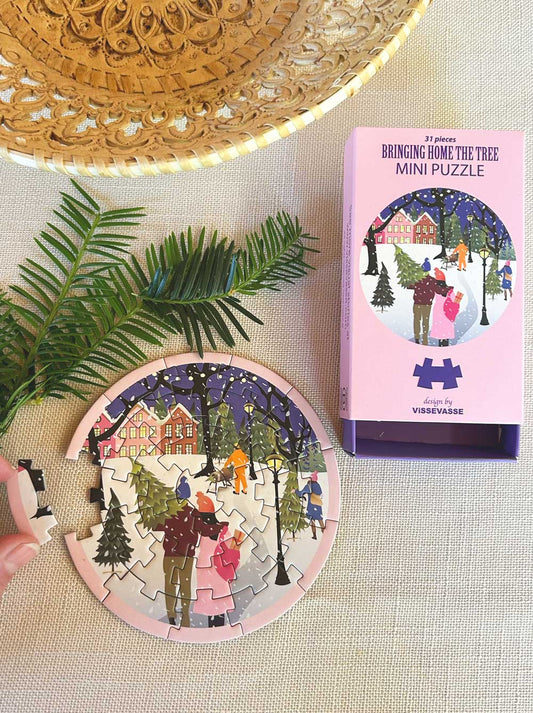 Mini púsl, heim með tréð