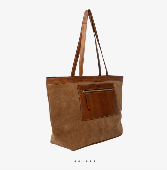 Helia rúskinns/leður shopper taska