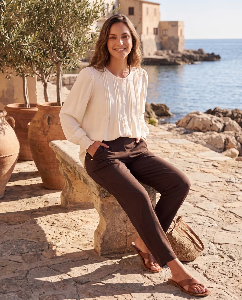 Celine buxur, brúnar