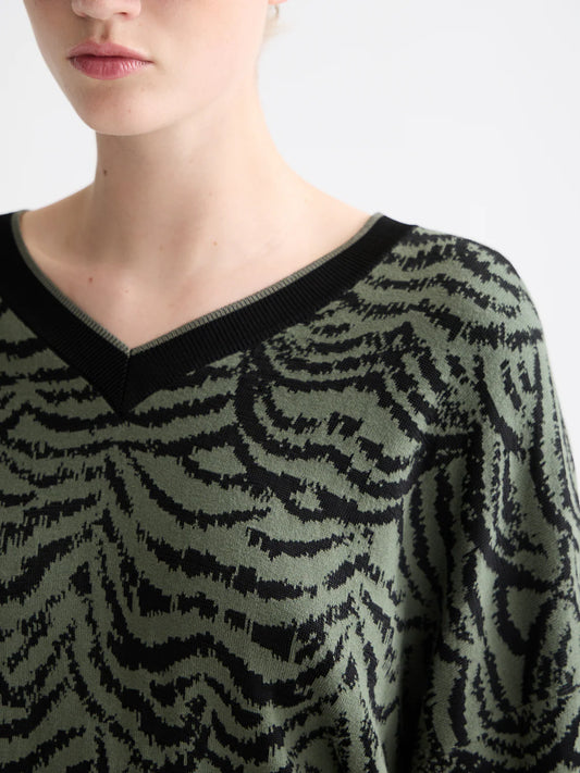 Jacquard peysa, græn