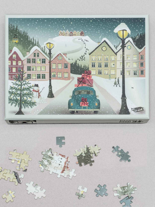 Púsl 1000 bita, það snjóar