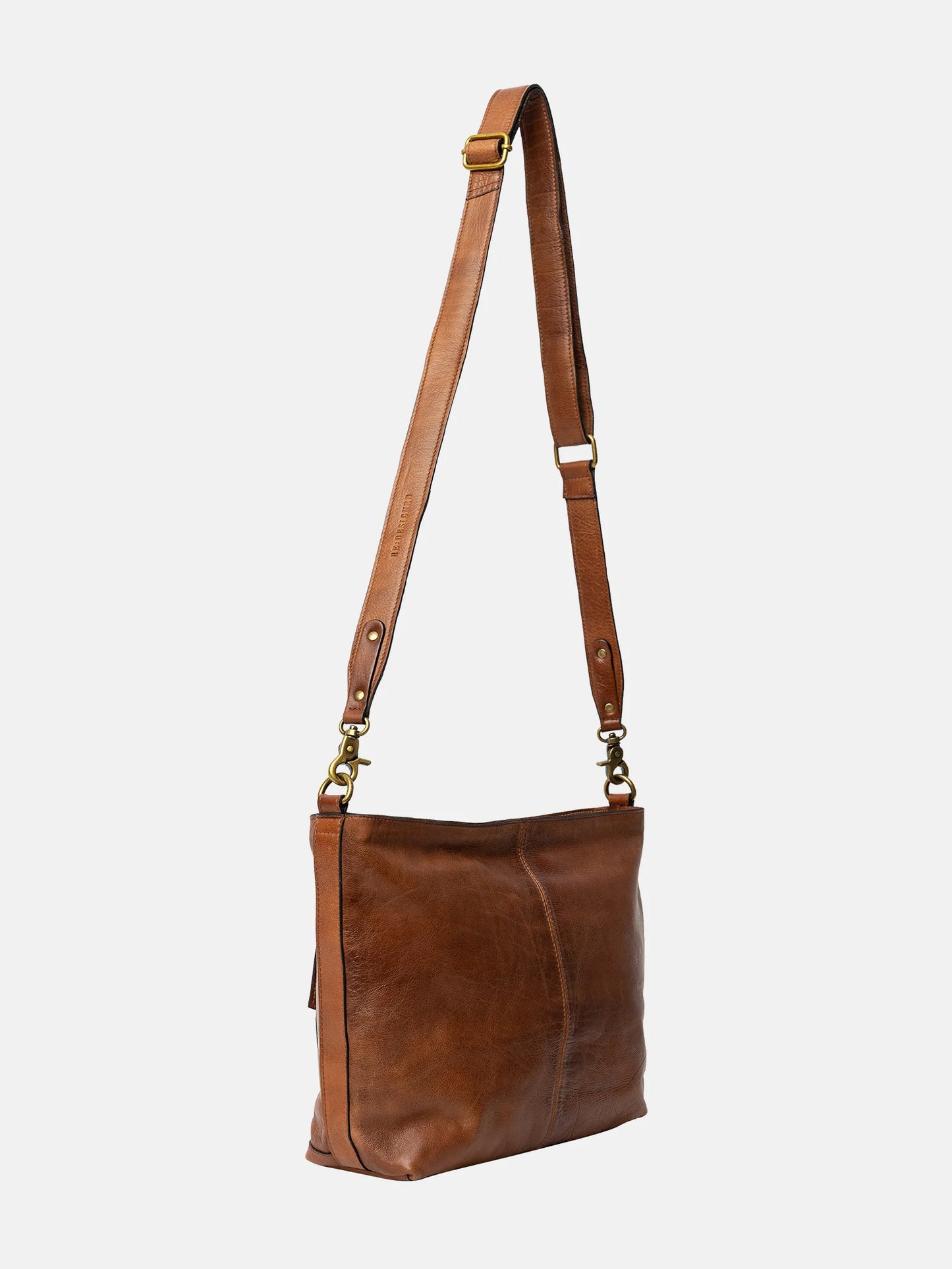 Luzia leðurtaska stærri, walnut