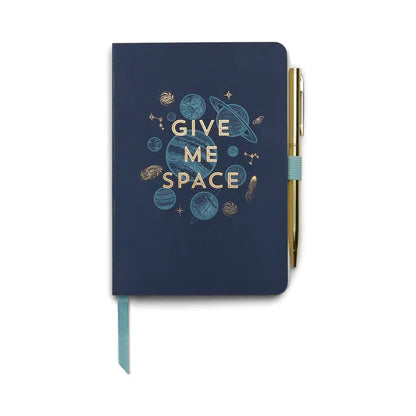 Skrifblokk með penna, give me space