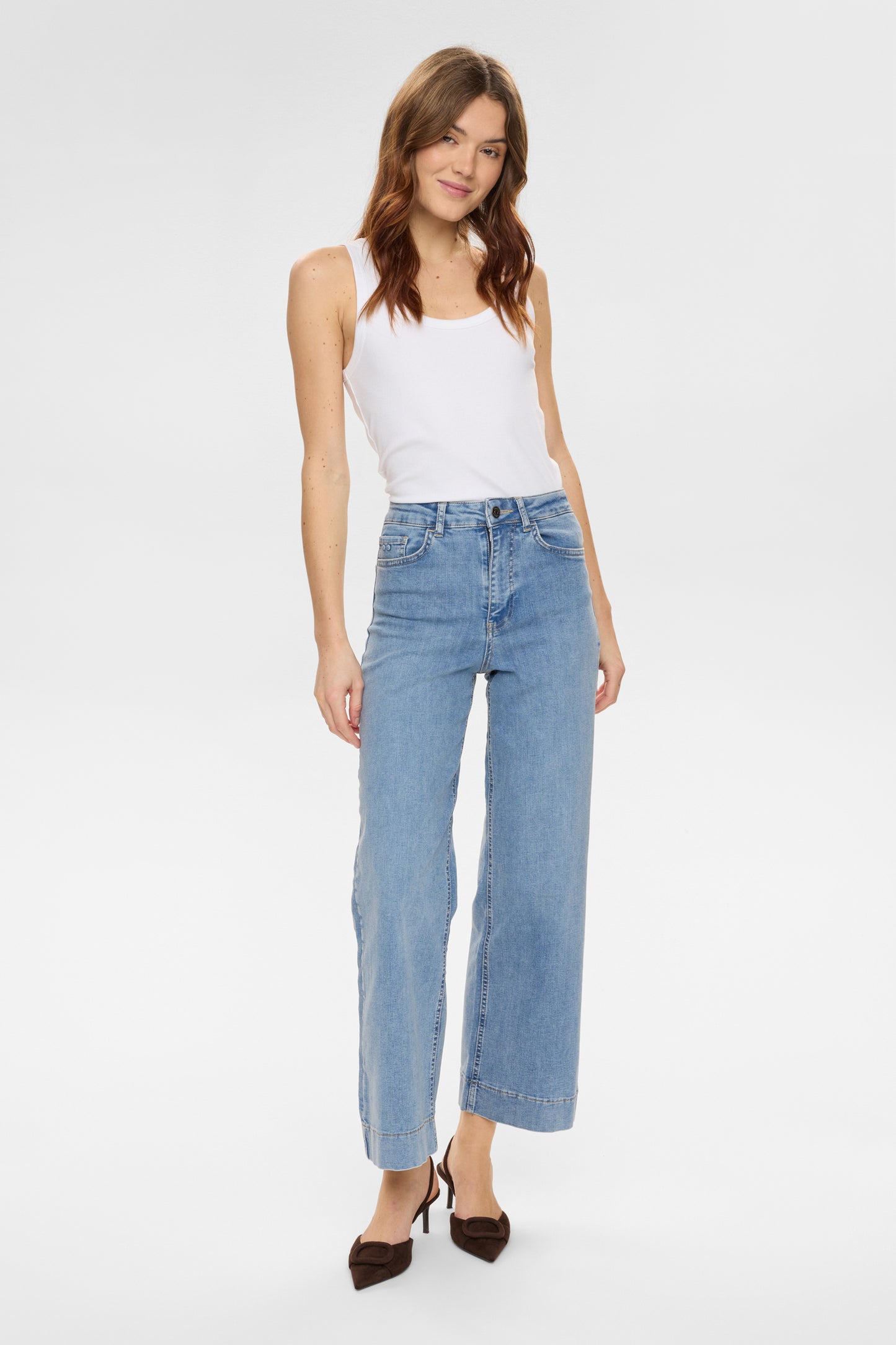 NuParis cropped gallabuxur, ljósbláar -3019