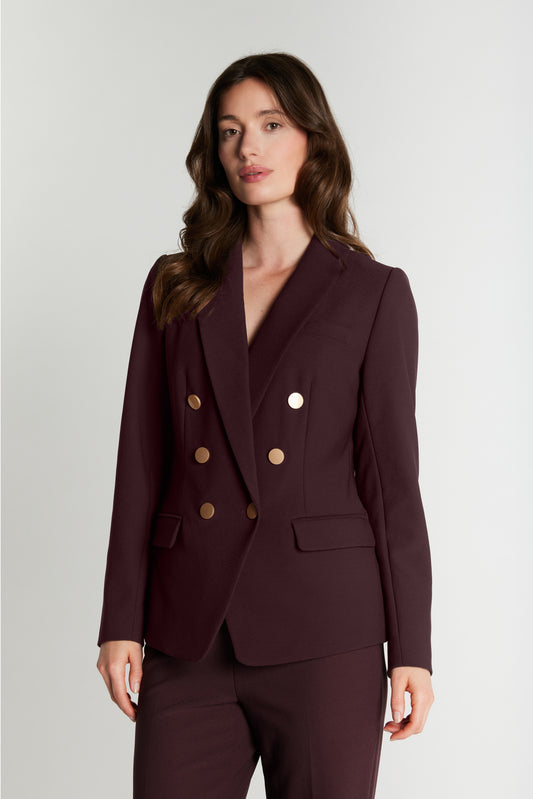 Eloise Olana RDF blazer, merlot wine