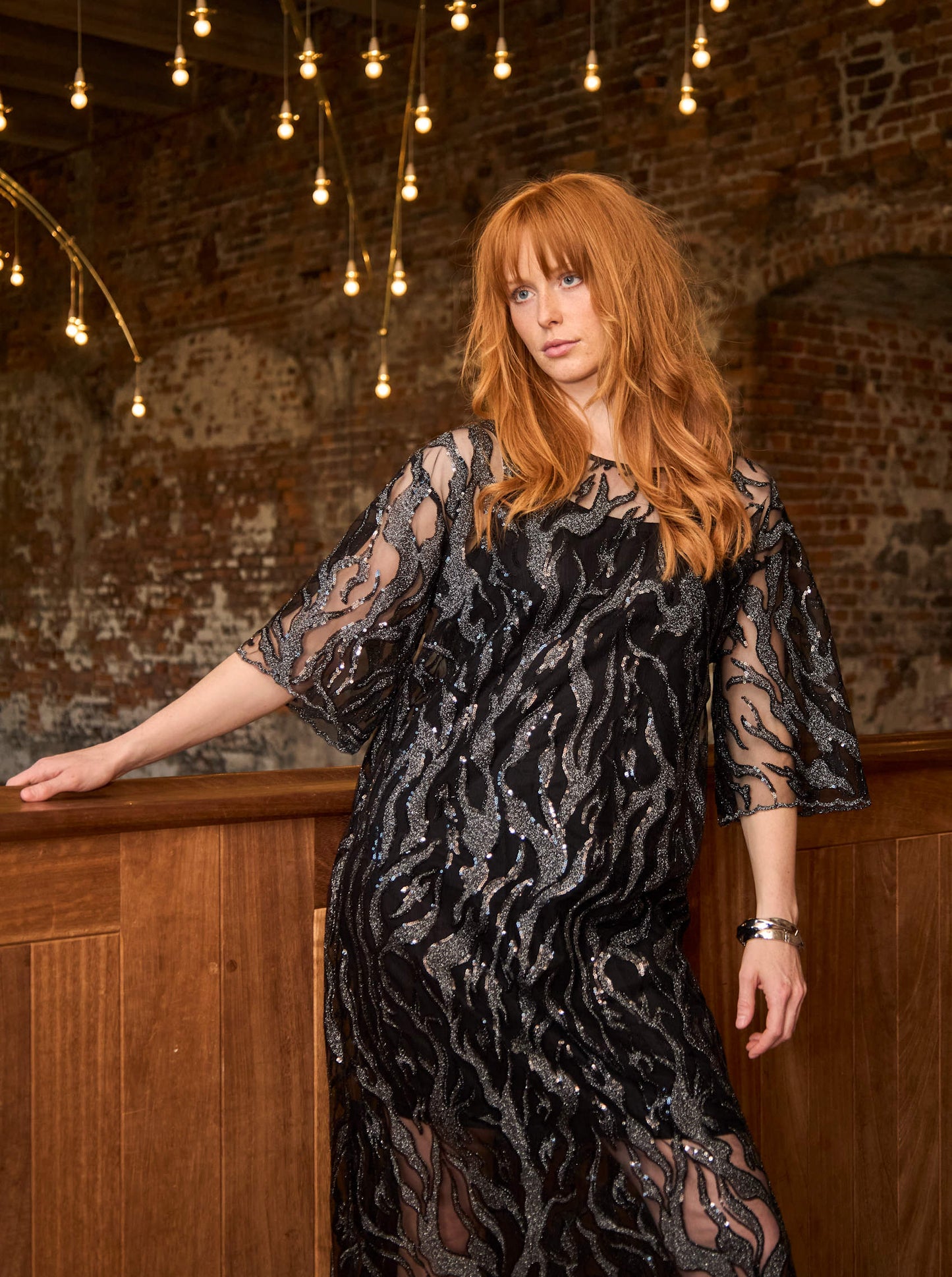 Maggie kjóll, svartur/silfur