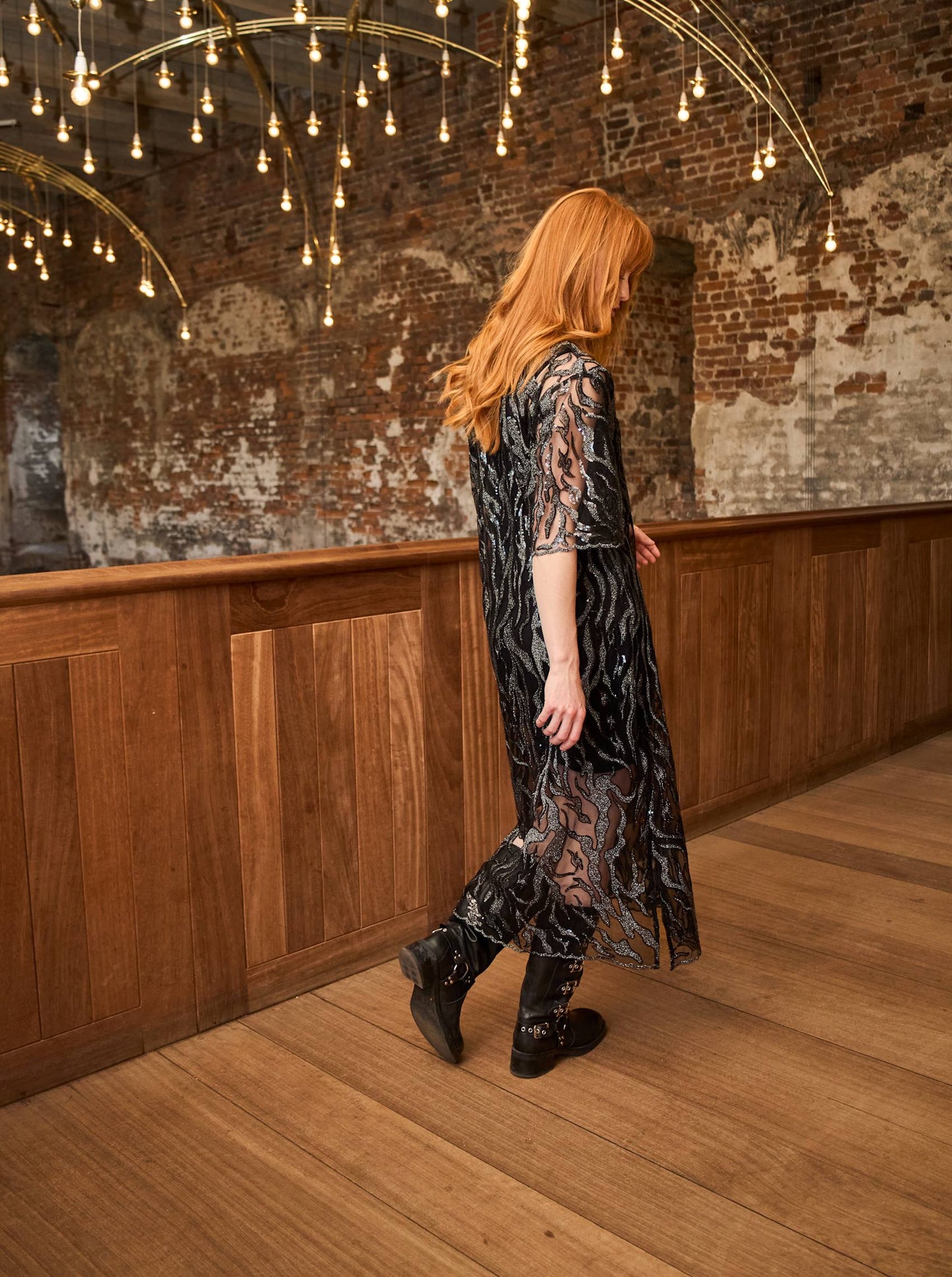 Maggie kjóll, svartur/silfur