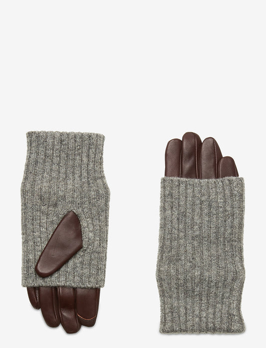 Adda leðurhanskar, dökkbrúnir