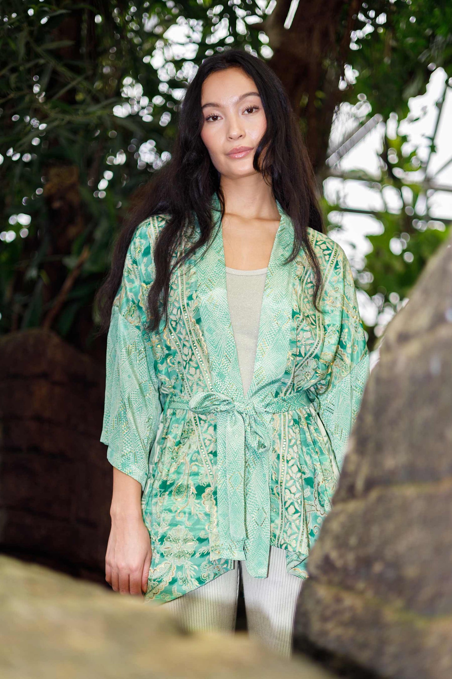 Luna stuttur kimono, grænn