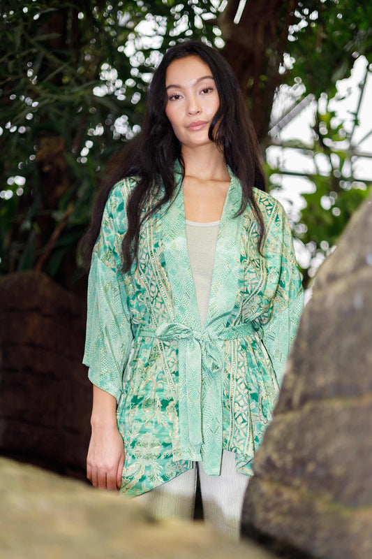 Luna stuttur kimono, grænn
