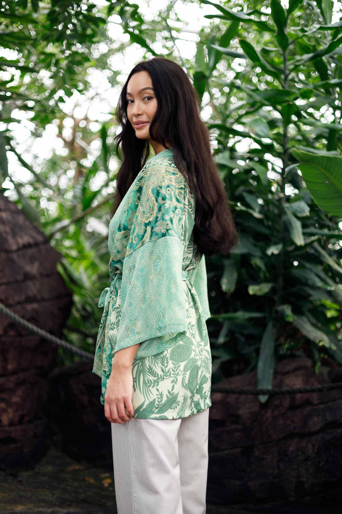 Luna stuttur kimono, grænn