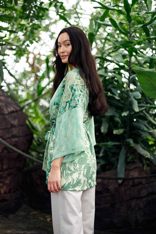 Luna stuttur kimono, grænn