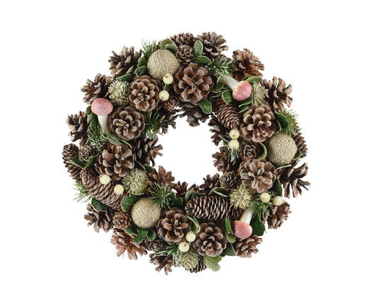 Könglakrans með jólasveppum 33cm