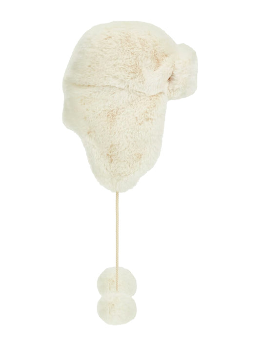 Guess loðhúfa, hvít