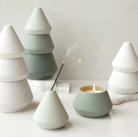 Jólatré, ilmkerti cypress & fir, hvítt