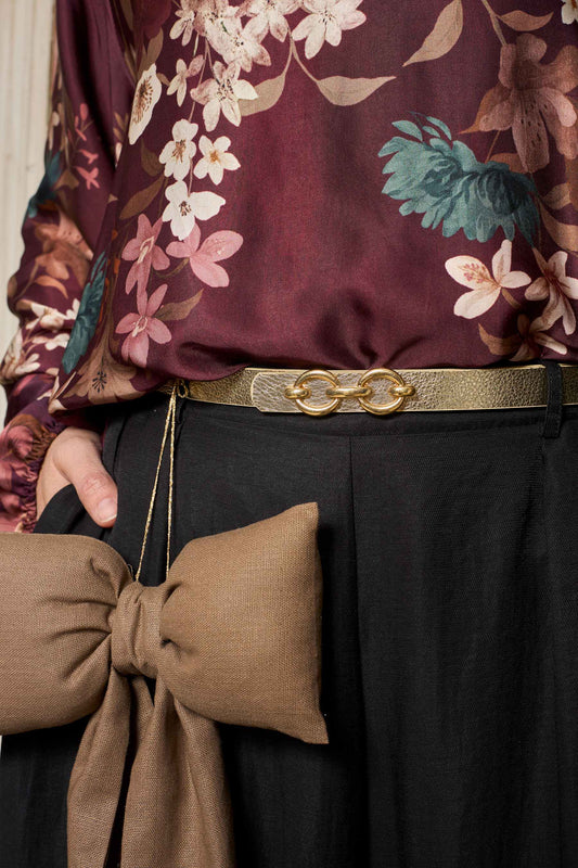 Lotus leðurbelti, gyllt