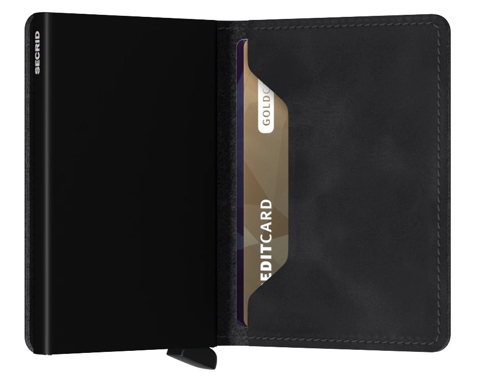 Secrid slimwallet kortaveski, vintage svart