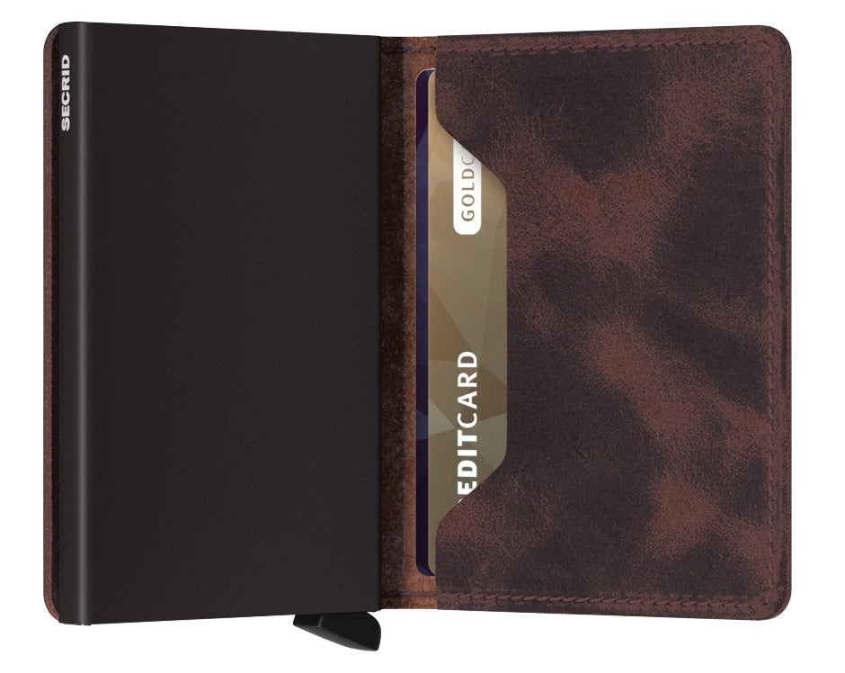 Secrid slimwallet kortaveski, vintage chockolate