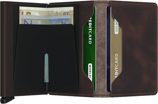 Secrid slimwallet kortaveski, vintage chockolate