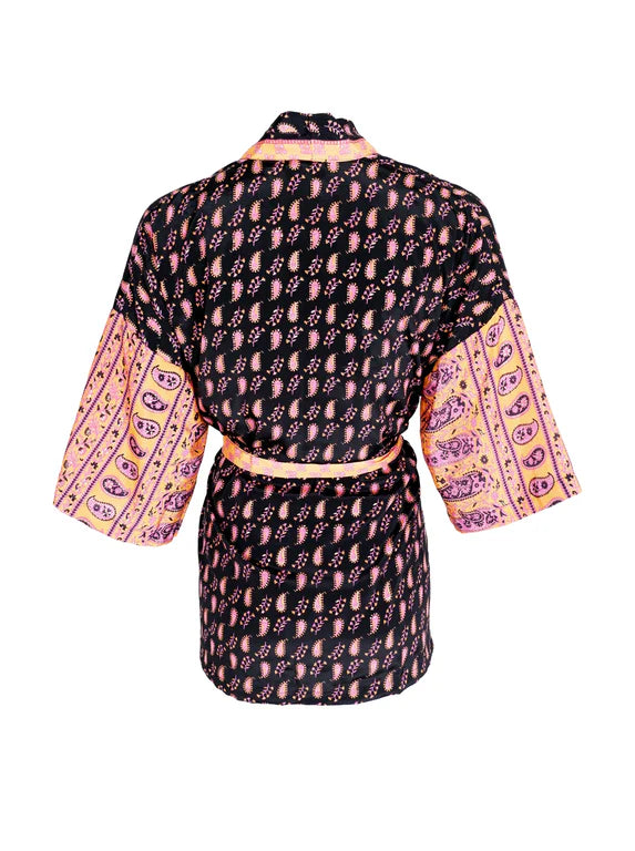 Luna stuttur kimono, svartur