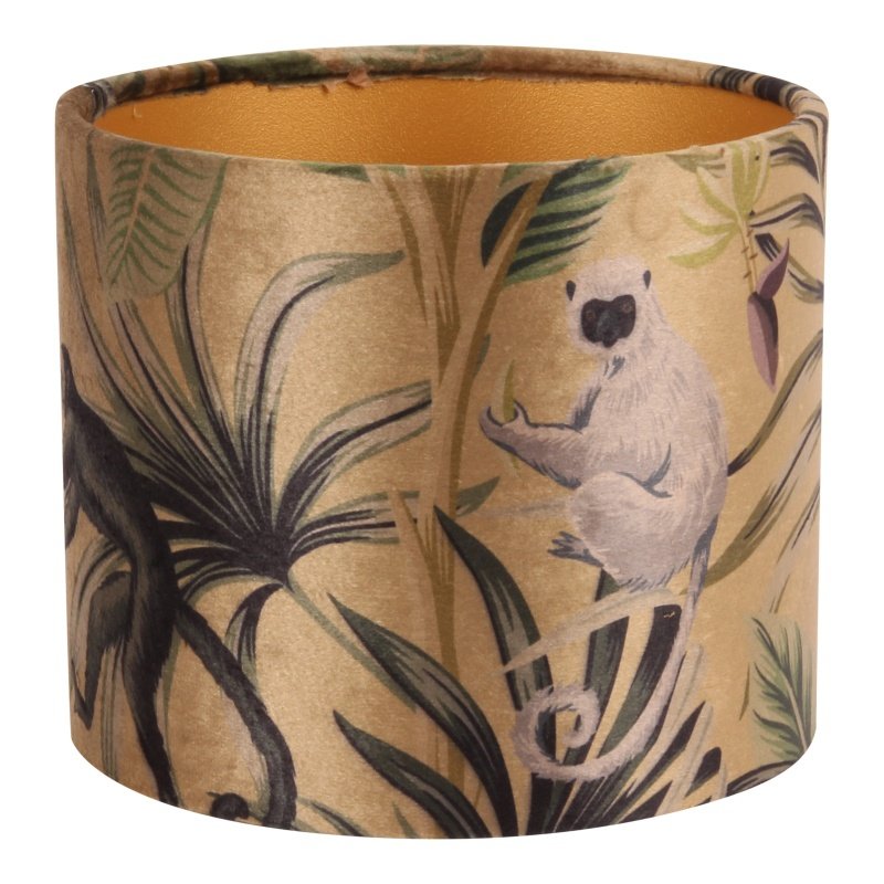 Lampaskermur 13 cm, gul/beige frumskógar