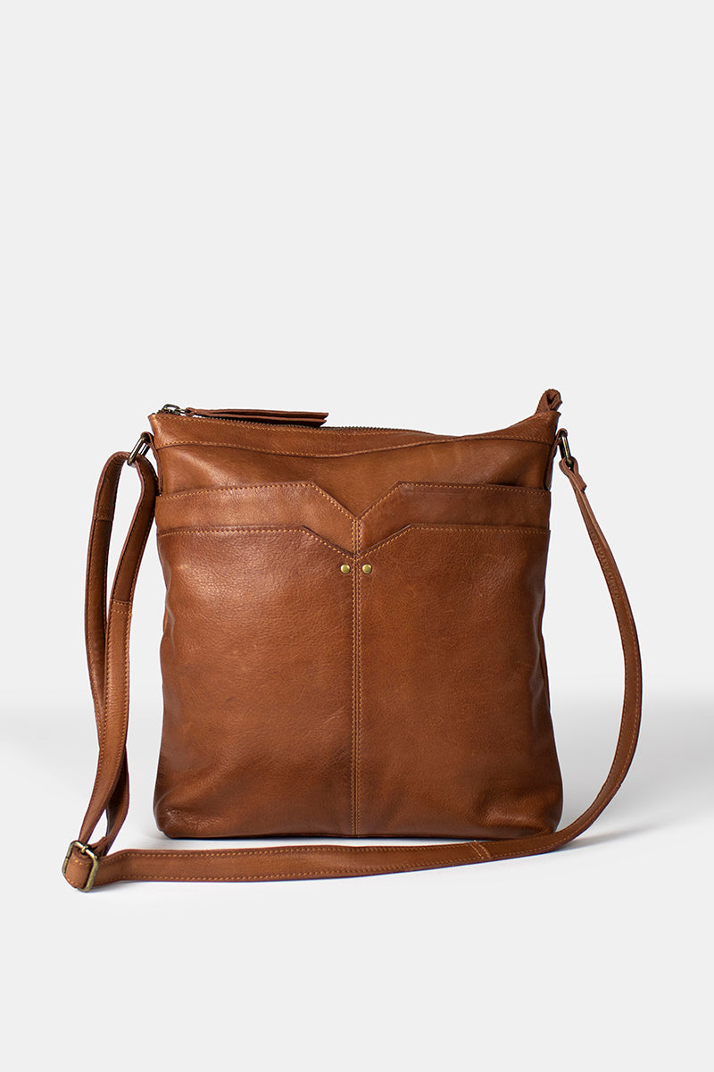 Biri leðurtaska, walnut