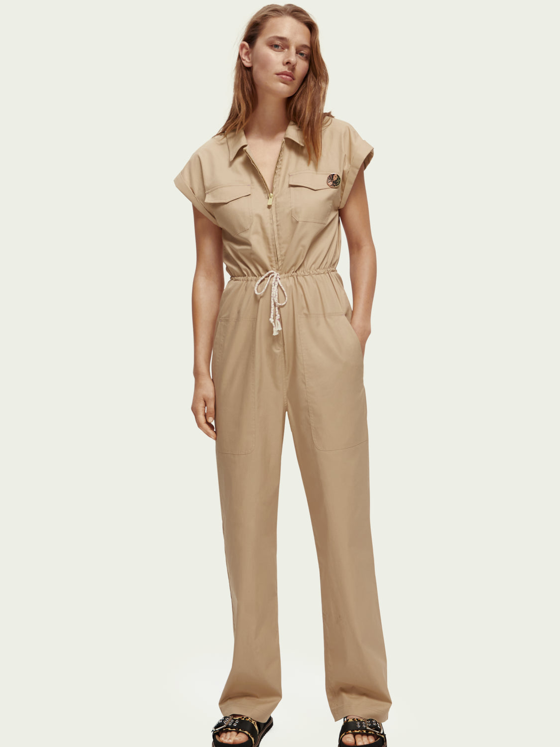 Military samfestingur, beige